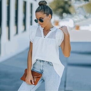 Vici Burgundy Grid Babydoll Top